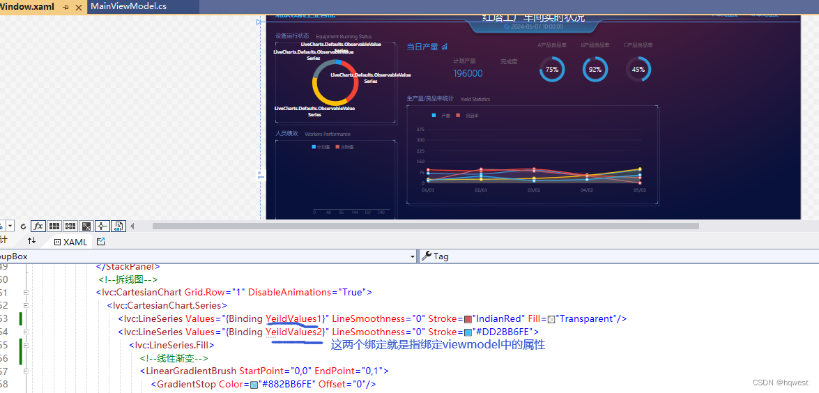 C#WPF数字大屏项目实战08--生产量/良品统计