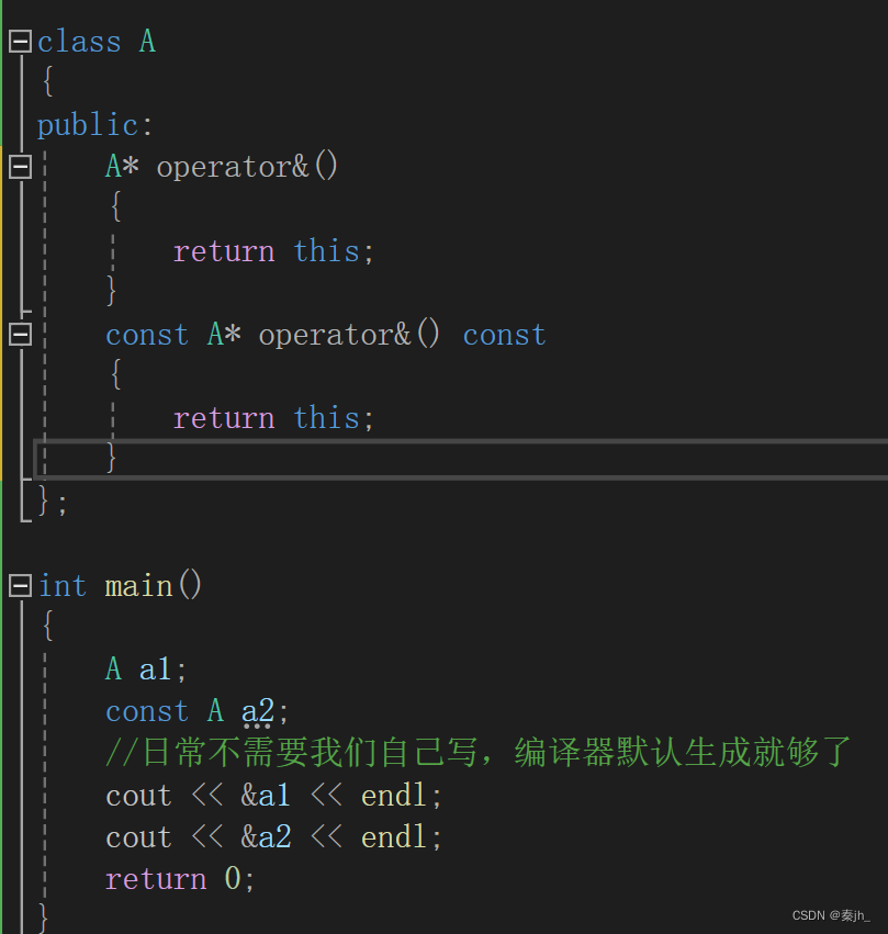 【C++】类与对象（运算符重载、const成员、取地址重载）