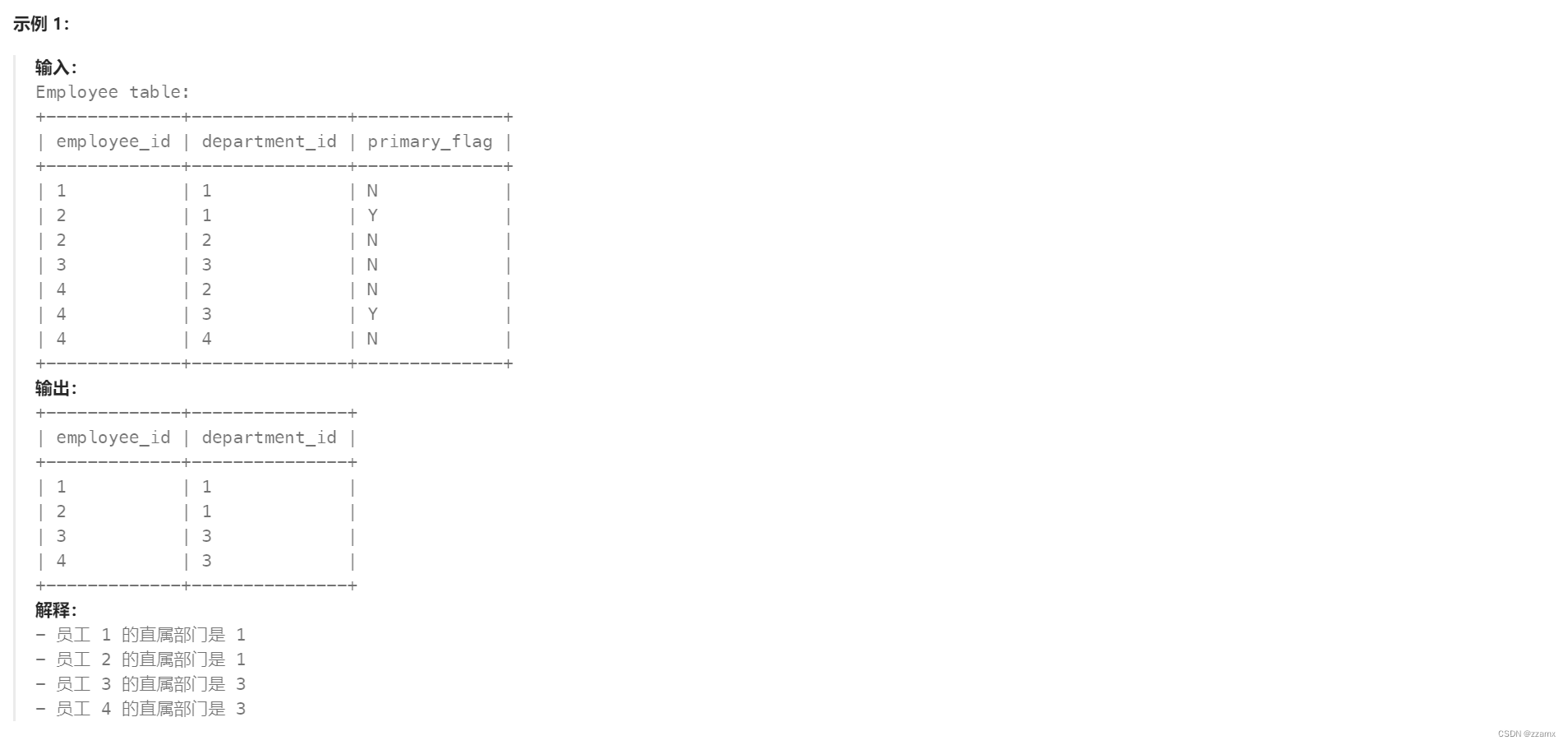 【SQL】1789. 员工的直属部门