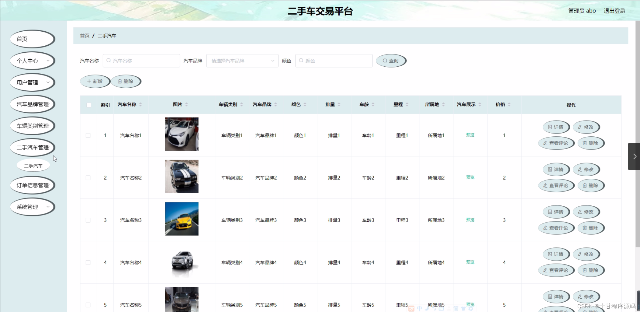 二手车交易平台(源码 开题)