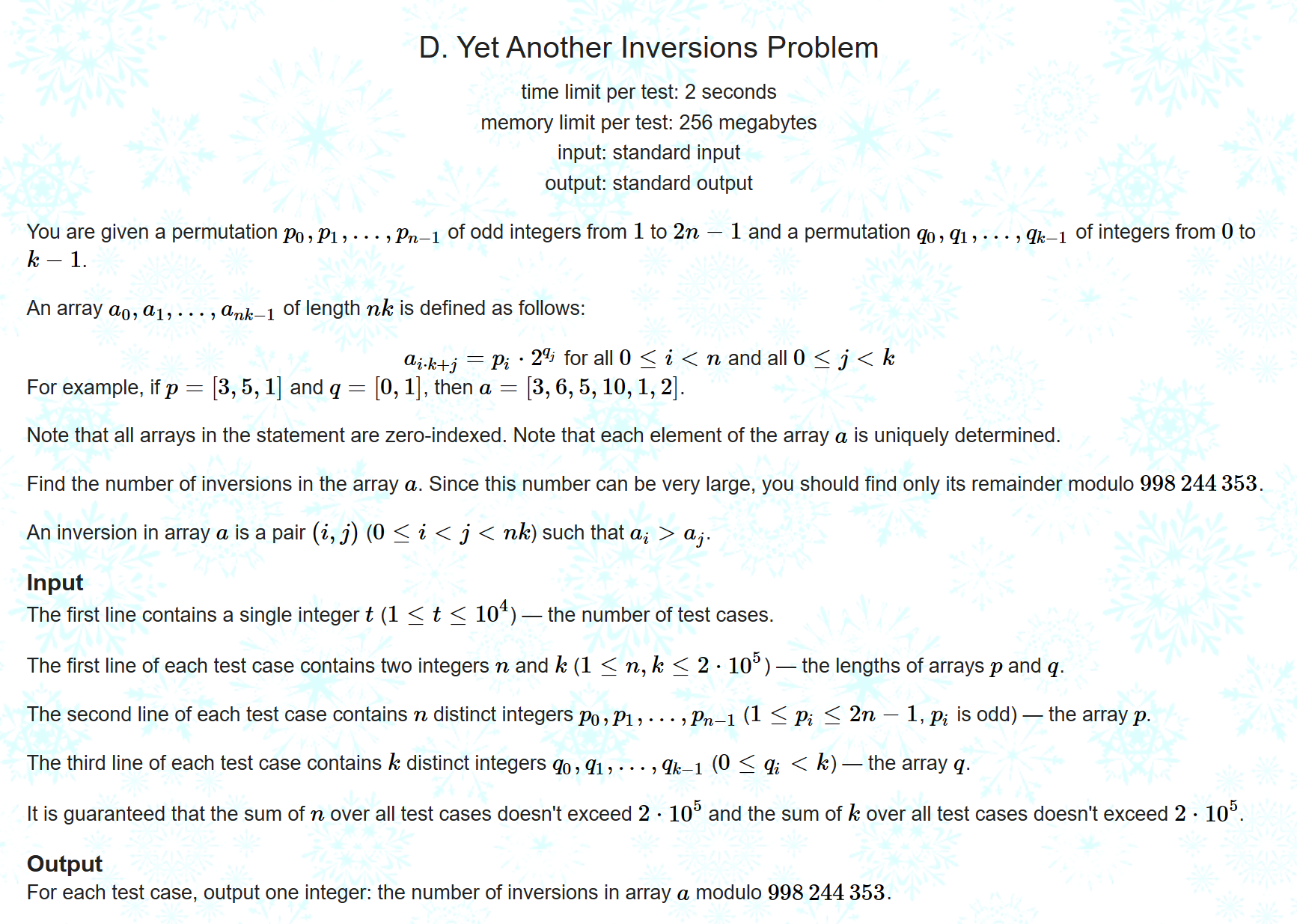 Codeforces Round 917 (Div. 2) D. Yet Another Inversions Problem-CSDN博客