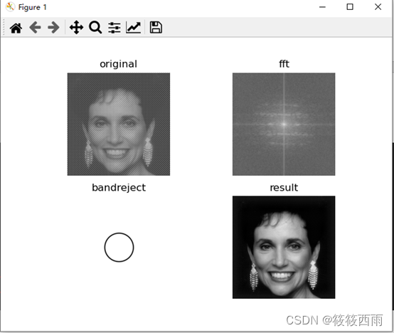 频率域滤波图像复原之带阻滤波器的python实现——数字图像处理