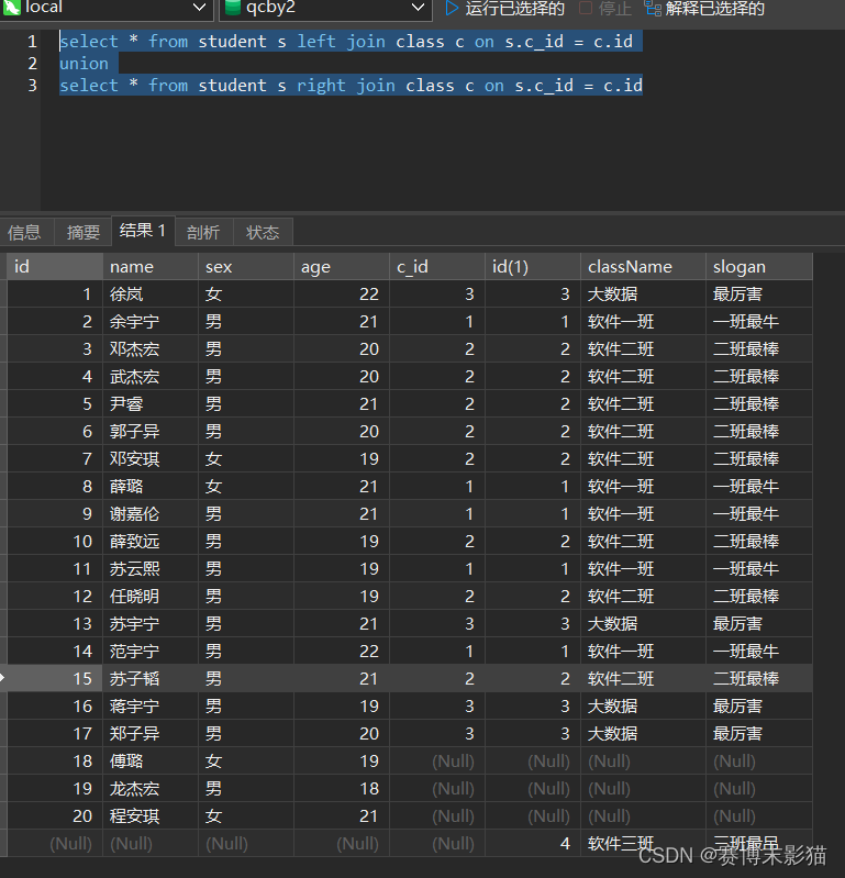 MySQL连表查询