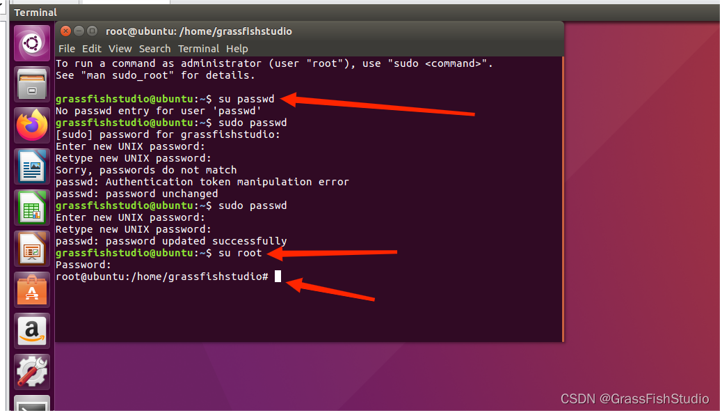 #Ubuntu（<span style='color:red;'>修改</span>root<span style='color:red;'>信息</span>）