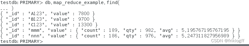 【大数据存储与处理】实验六 MongoDB 聚合函数 MapReduce