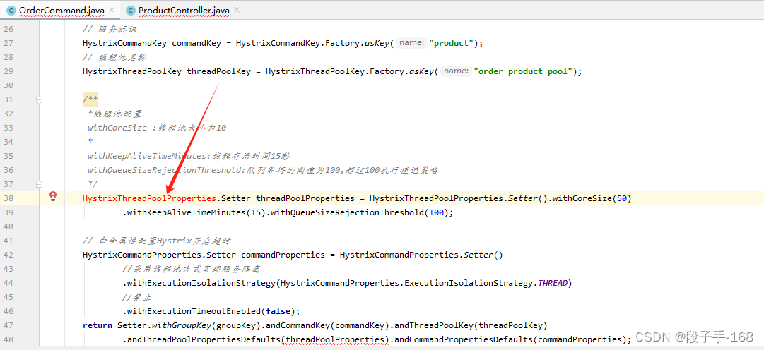 # 使用 Hystrix 的线程池，idea 报错显示 HystrixThreadPoo1Properties.Setter 报红。