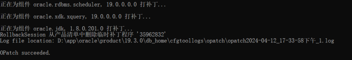 Windows平台下的Oracle 19c补丁升级