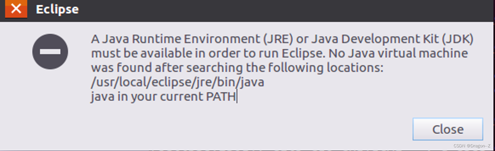 解决Linux中Eclipse启动时找不到Java环境的问题