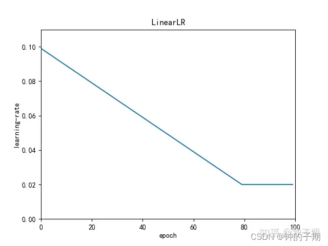 训练100轮，但total_iters=80，所以超过80时，学习率恒定。