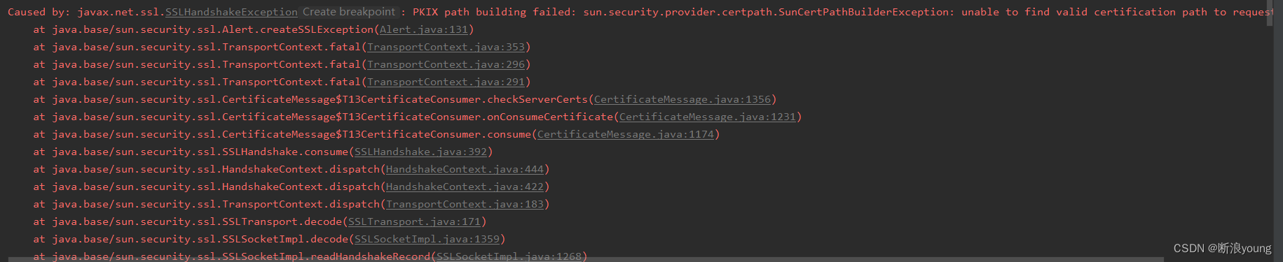 【解决】Caused by: javax.net.ssl.SSLHandshakeException: PKIX path building failed