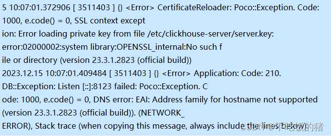 <span style='color:red;'>记</span>一次clickhouse启动<span style='color:red;'>报</span><span style='color:red;'>错</span>