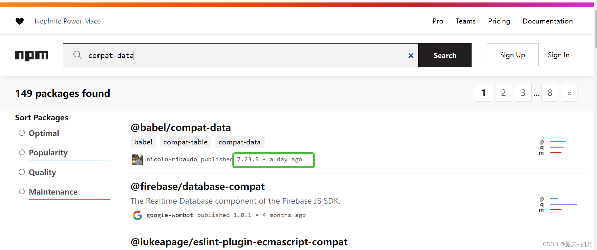 No matching version found for @babel/compat-data@^7.23.5 处理