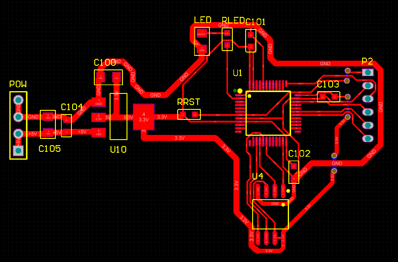 65设计单面pcb板, 65一分钟之后得到测试电路板.