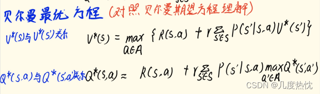 【强化学习公式推导】状态价值函数与动作价值函数贝尔曼期望方程，贝尔曼最优方程推导过程