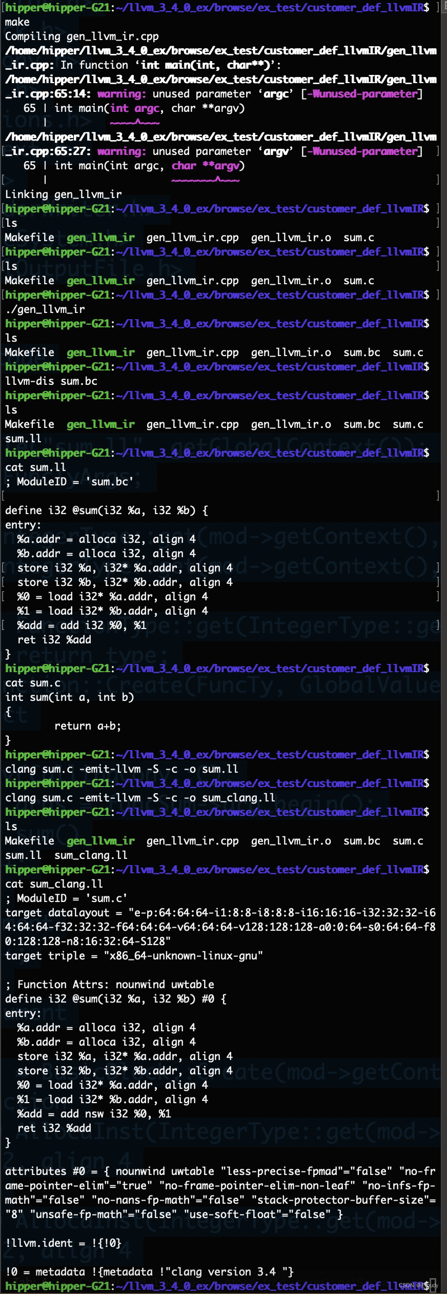 手工将一个 llvm IR 汇编代码解析成为 bitcode 文件