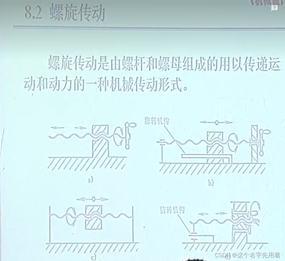 机械设计-哈工大课程学习-螺旋传动