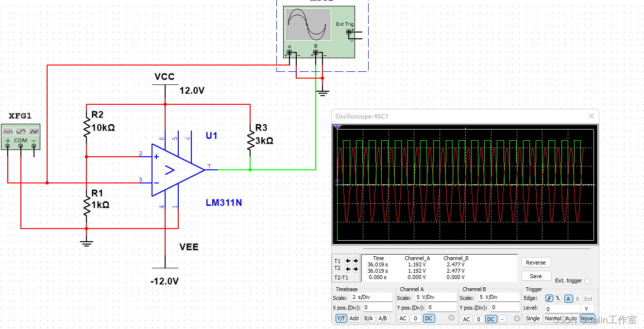 Multisim14.0仿真（四十三）LM311应用