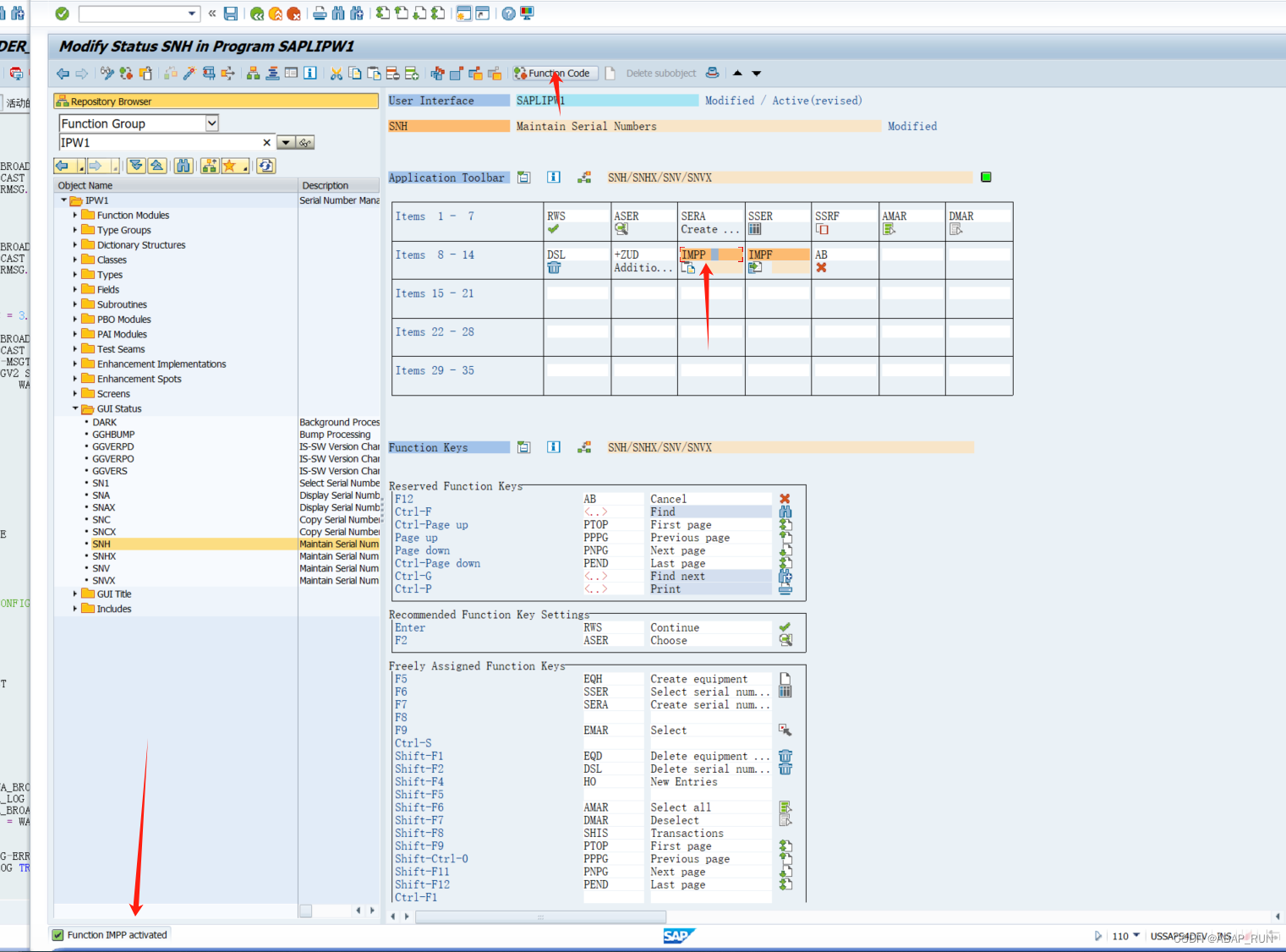 SAP 标准GUI 中增加按钮时报错：EC181