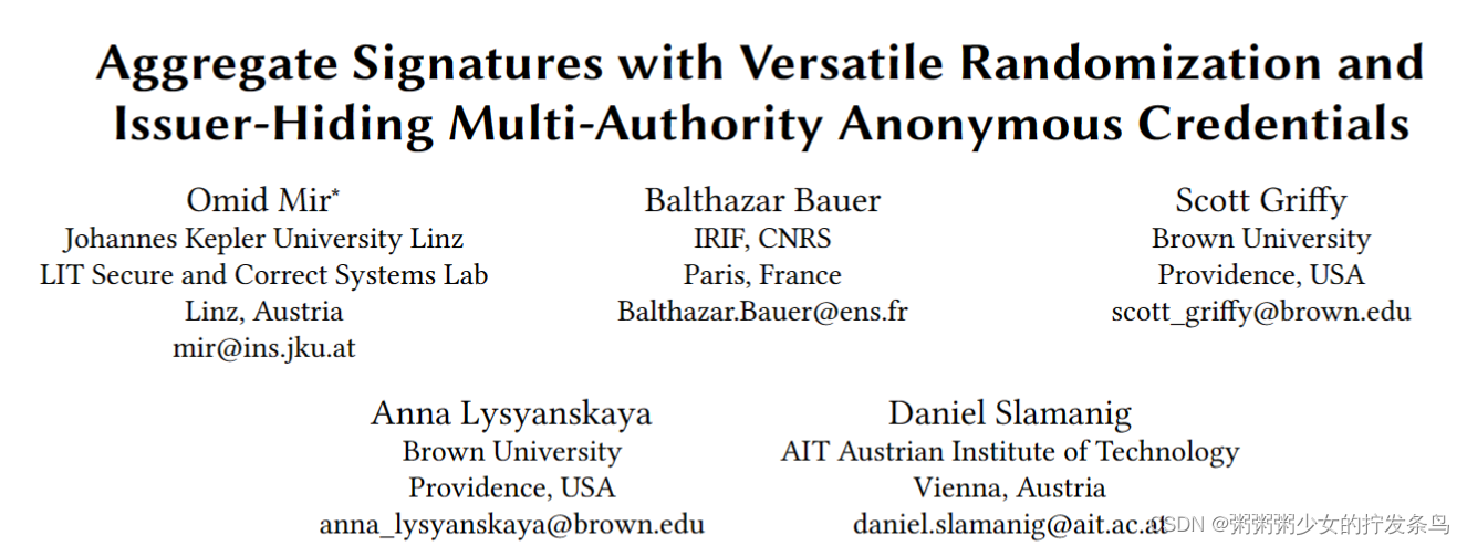 Aggregate Signatures with Versatile Randomization and Issuer-Hiding Multi-Authority Anonymous Creden