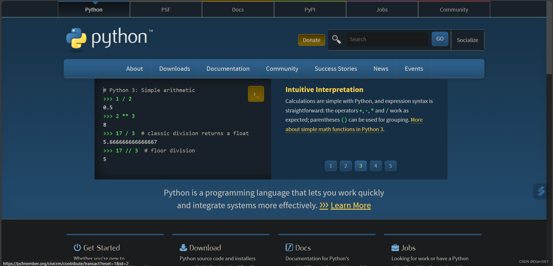 Python官网,英文