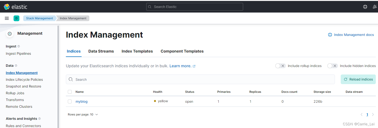 kibana7.17.0查看index