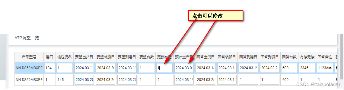 jquery 列表框可以手动修改(调用接口修改)