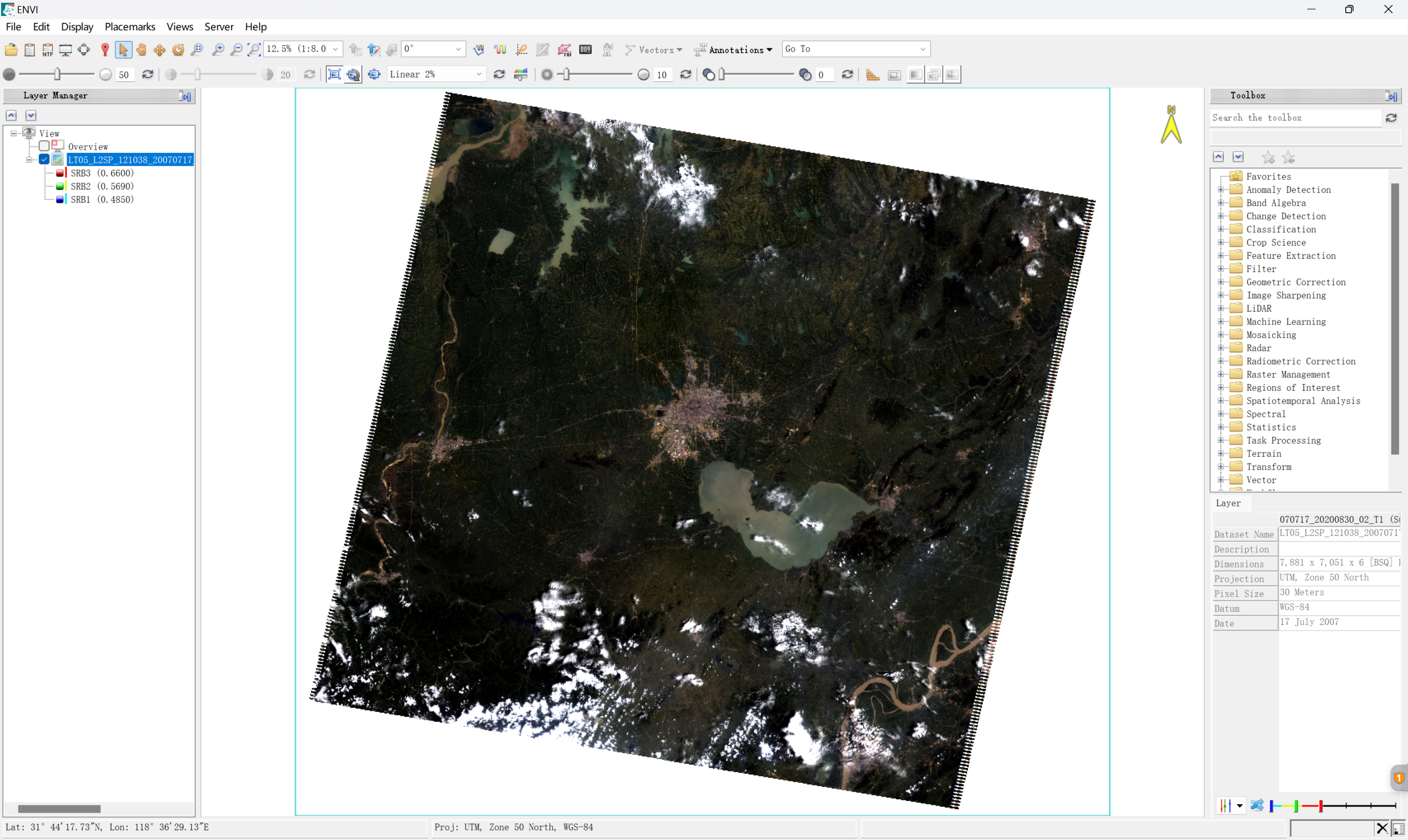 安装ENVI 6.0直接打开Landsat L2SP影像