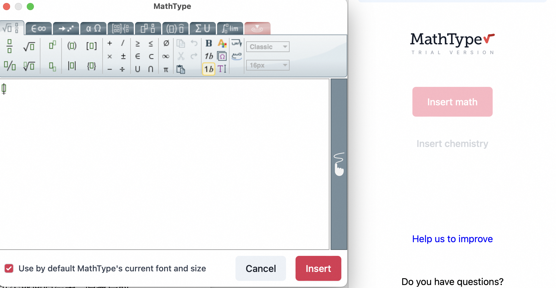苹果笔记本 macbook 在 office word 中使用 mathtype 的方法