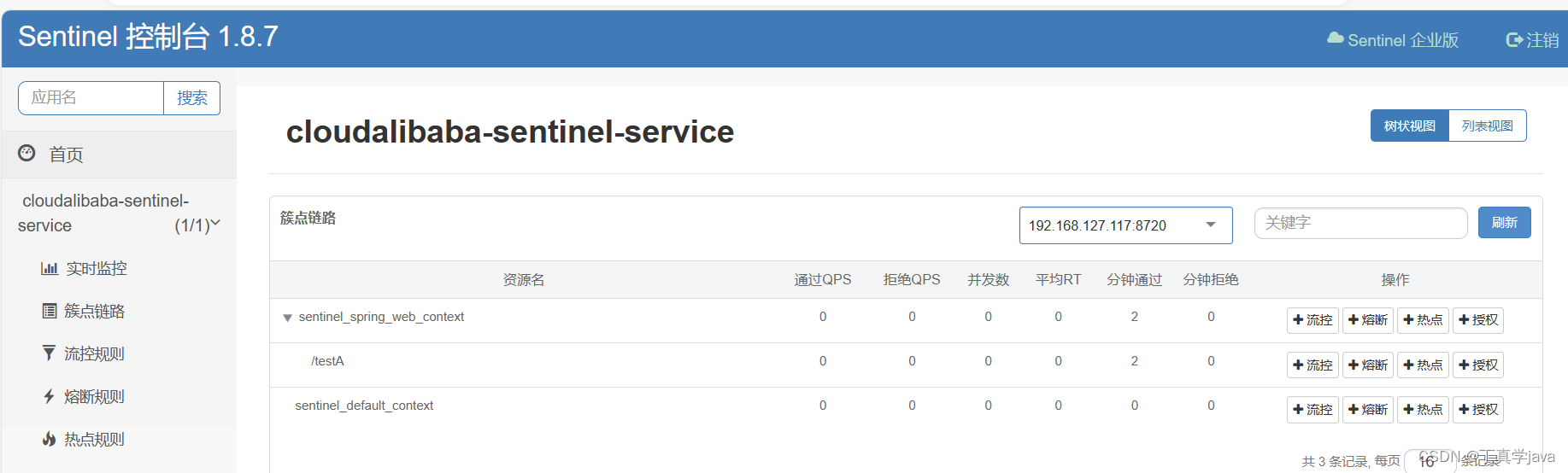 springcloud-alibaba Sentinel入门