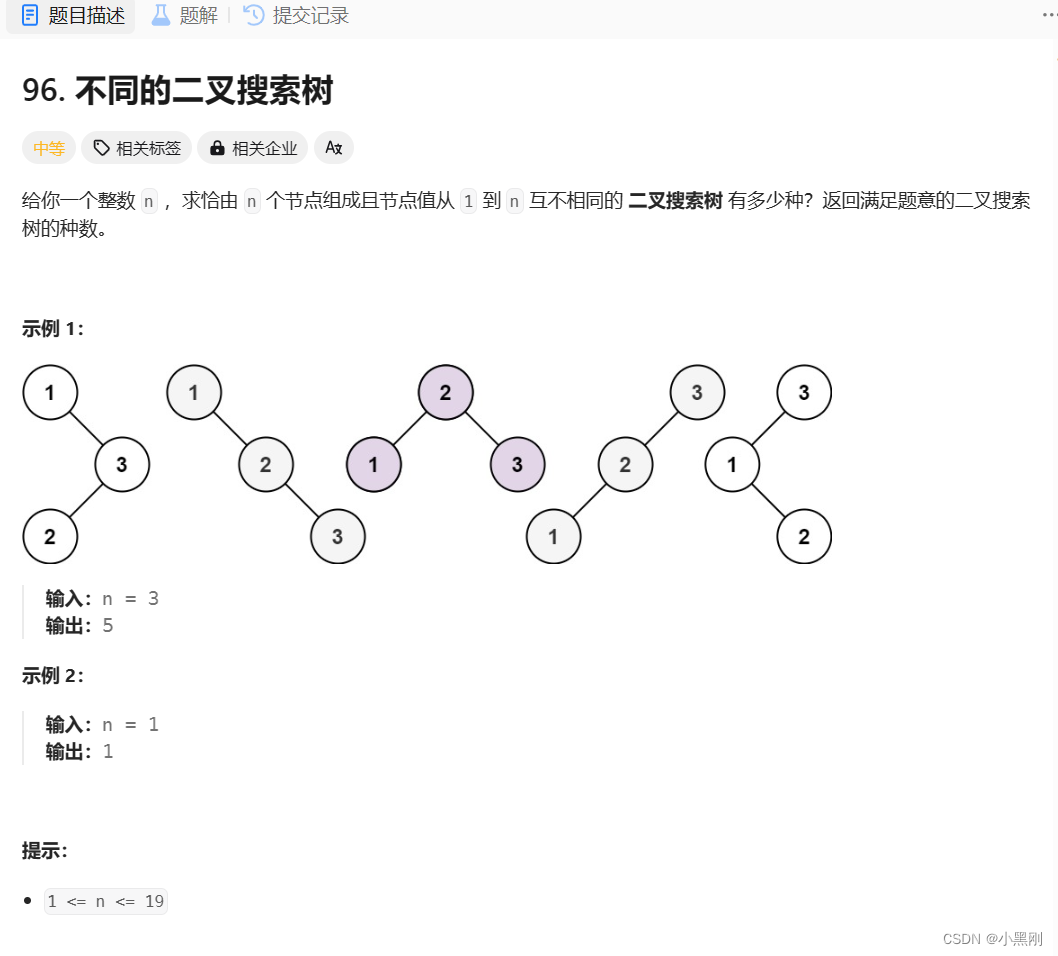 代码随想录第三十五天（一刷C语言）|整数拆分不同的二叉搜索树