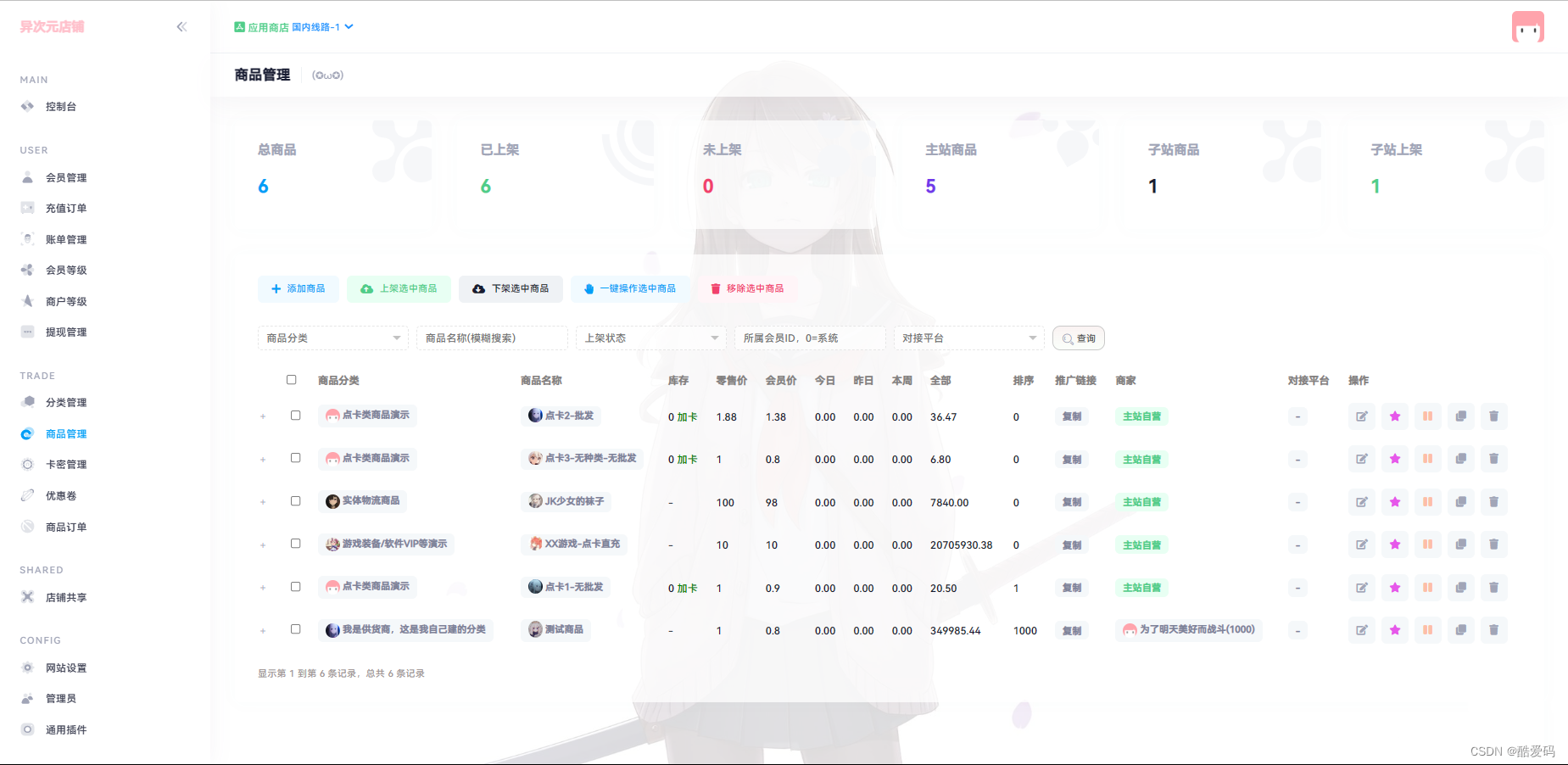 异次元发卡源码系统/荔枝发卡V3.0二次元风格发卡网全开源源码