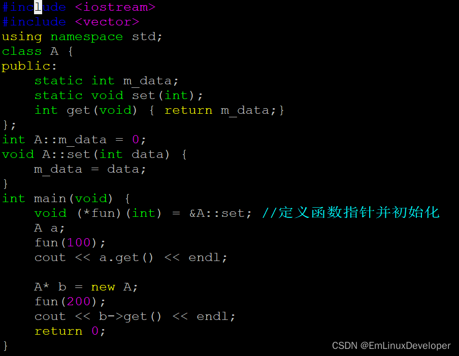 c++类成员指针用法