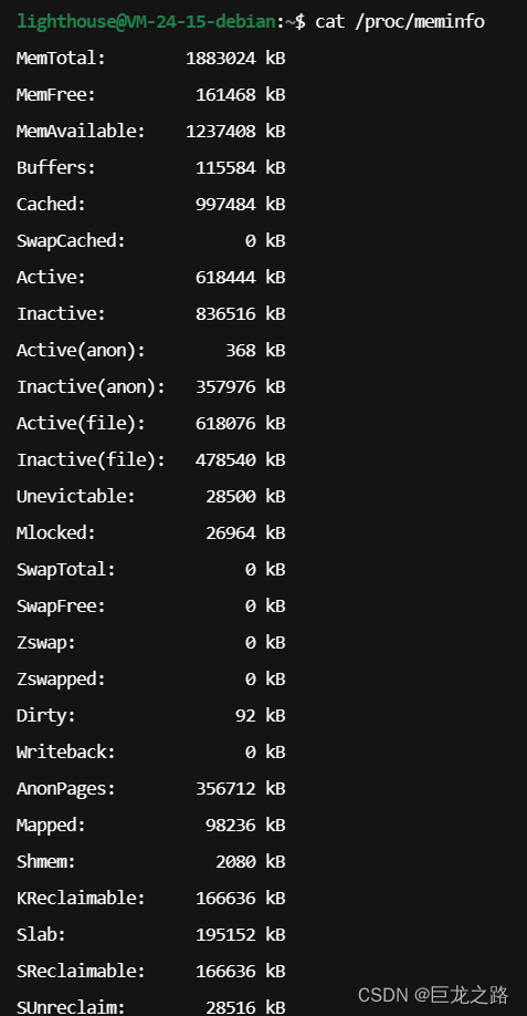 在Linux上用最原始的方式查看内存情况