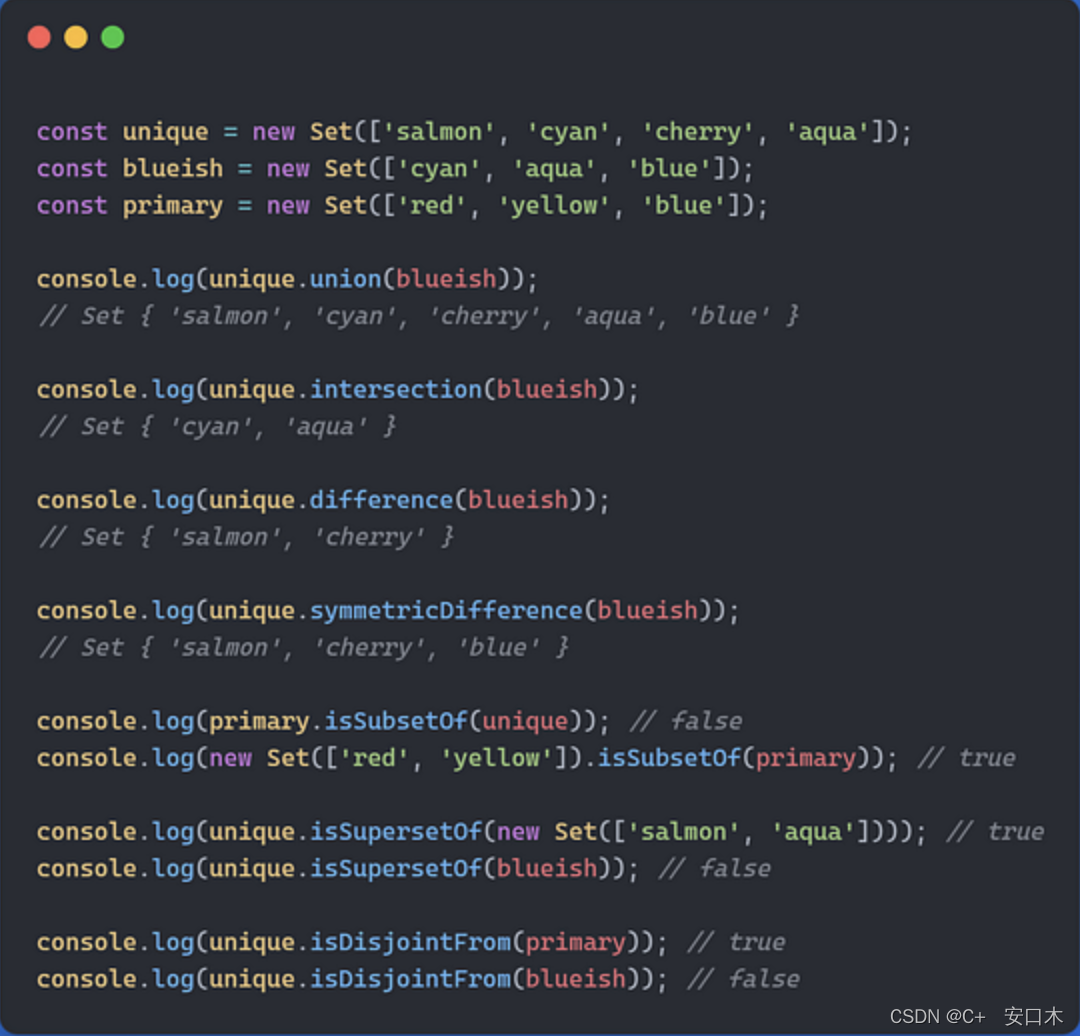 ECMAScript 2025（ES15）Set新增方法（求交集、并集、差集、超集）_ecmascript2025CSDN博客