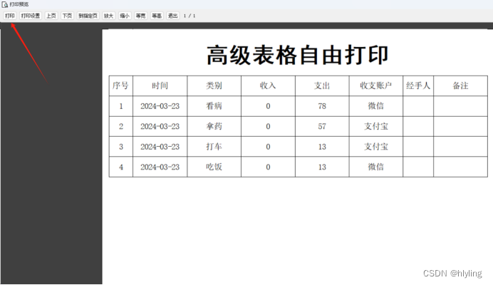 掌握收支明细，轻松记录收支明细，一键打印财务自由