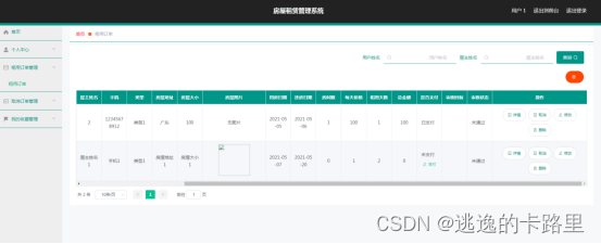 图5.8 租用订单管理页面