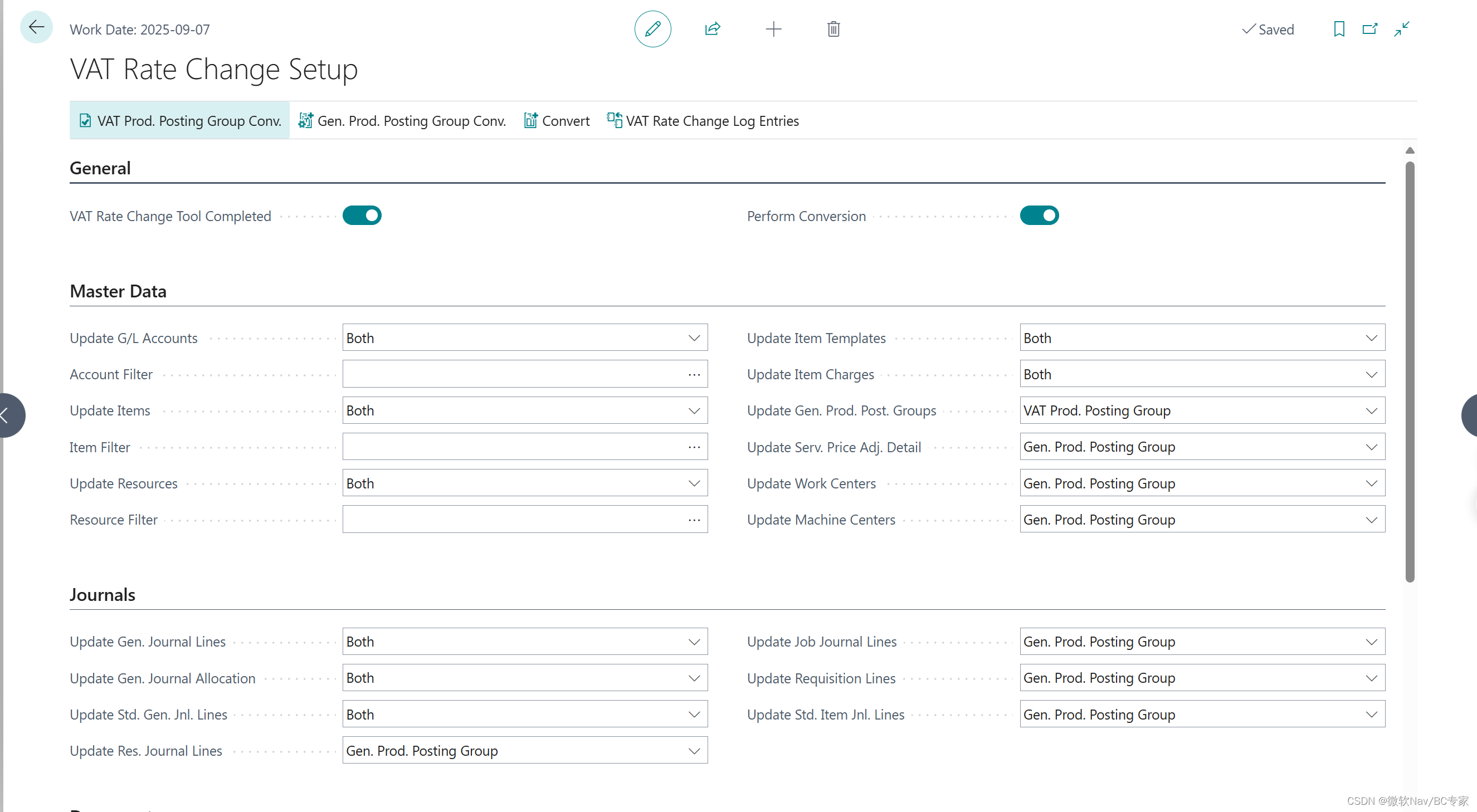 Microsoft Dynamics 365 Business Central 讲解VAT RATE CHANGE TOOL（增值税税率更改工具）