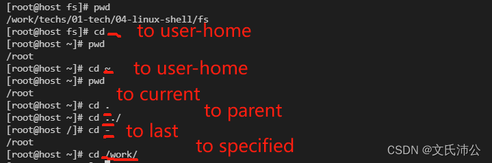 如何改变工作路径？cd、pwd！