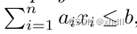 n i=1 aixi ≤ b