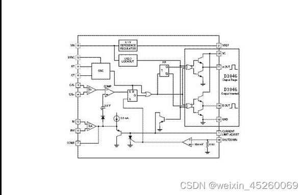 电流模式的PWM控制电路D3846- -大电流输出 内置欠压锁定电路 软启动电路