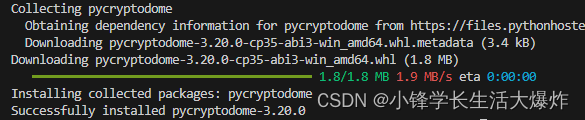 【踩坑】 修复报错 No module named ‘Crypto‘