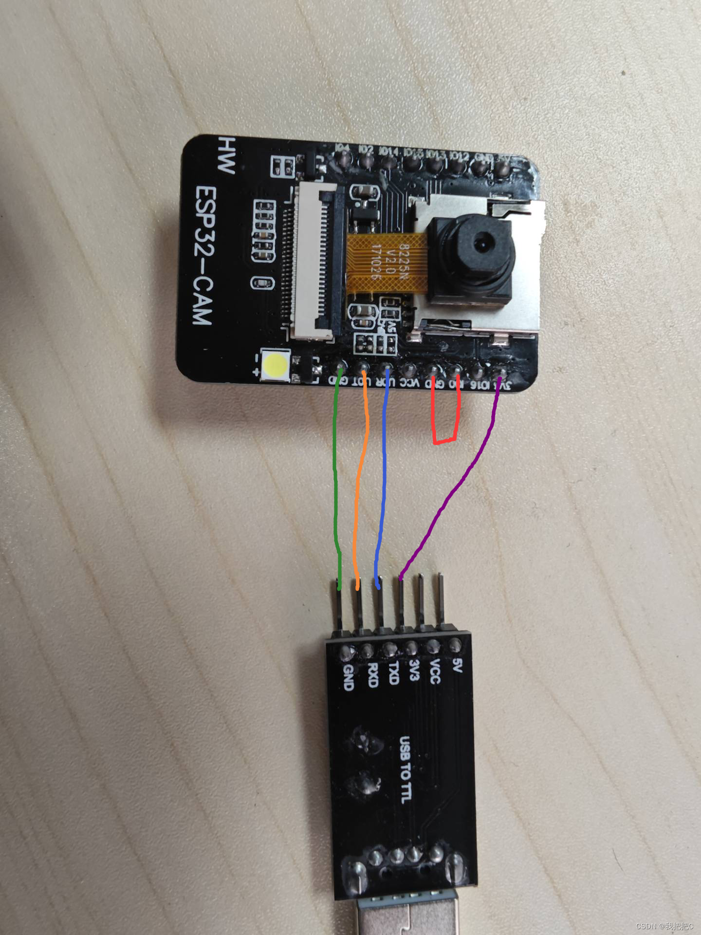 使用TTL直接对esp32-cam进行烧录