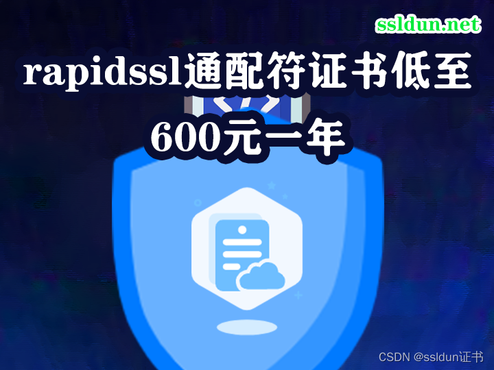 rapidssl通配符证书低至600元一年