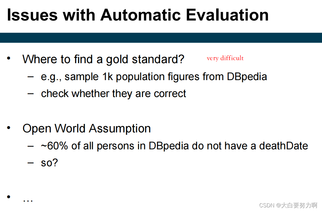 Issues with Automatic Evaluation1