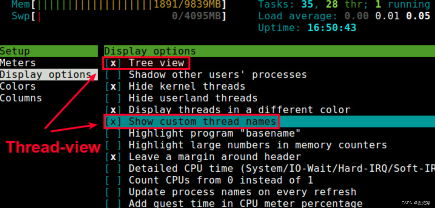 htop 设置