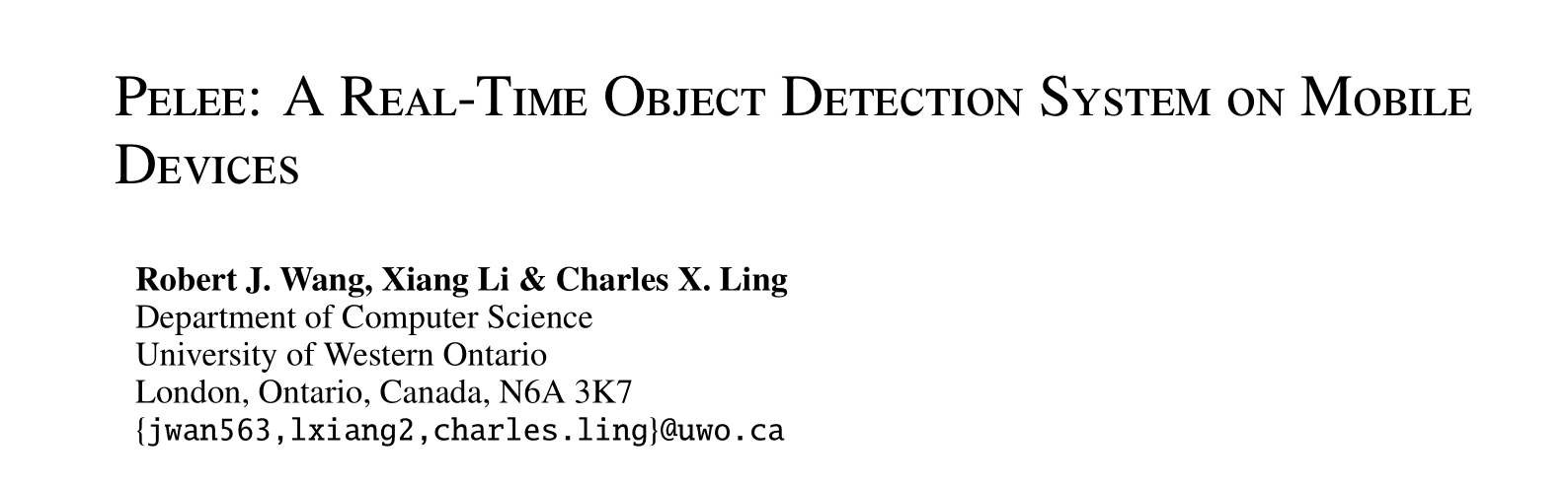 Pelee: A Real-Time Object Detection System on Mobile Devices（CVPR 2019）