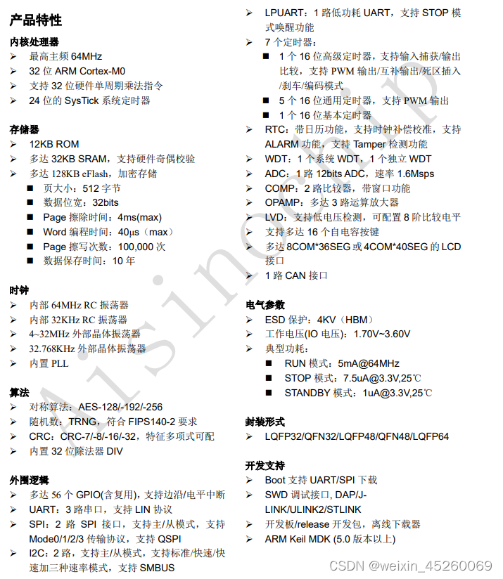 低功耗模式的通用 MCU ACM32F0X0 系列，具有高整合度、高抗干扰、 高可靠性的特点