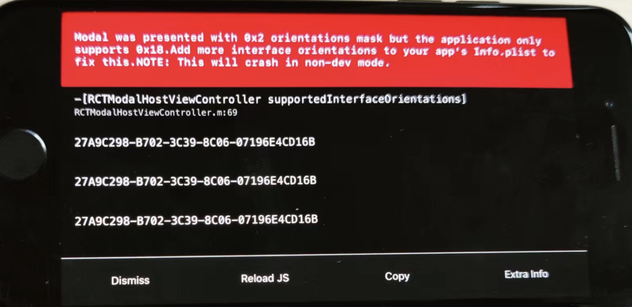 React Native将 ipad 端软件设置为横屏显示后关闭 Modal 弹窗报错