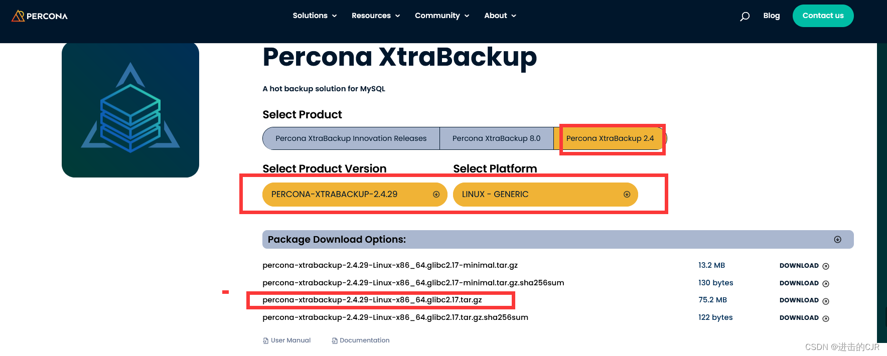 linux上的xtrabackup更换版本